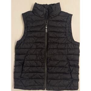 Express Men's Black Full Zip Puffer Vest Sz S